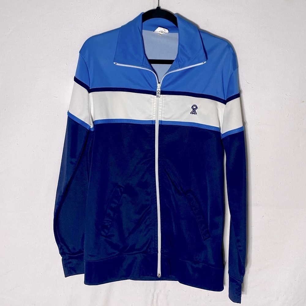 Vintage Free Dress 70s Blue White Track Suit S Dadcore Grandpacore Activewear - Picture 2 of 13